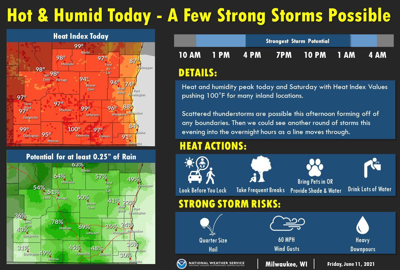 National Weather Service forecast graphic 6-11-21